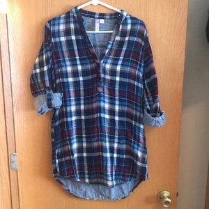 Plaid dress/long shirt with POCKETS!!